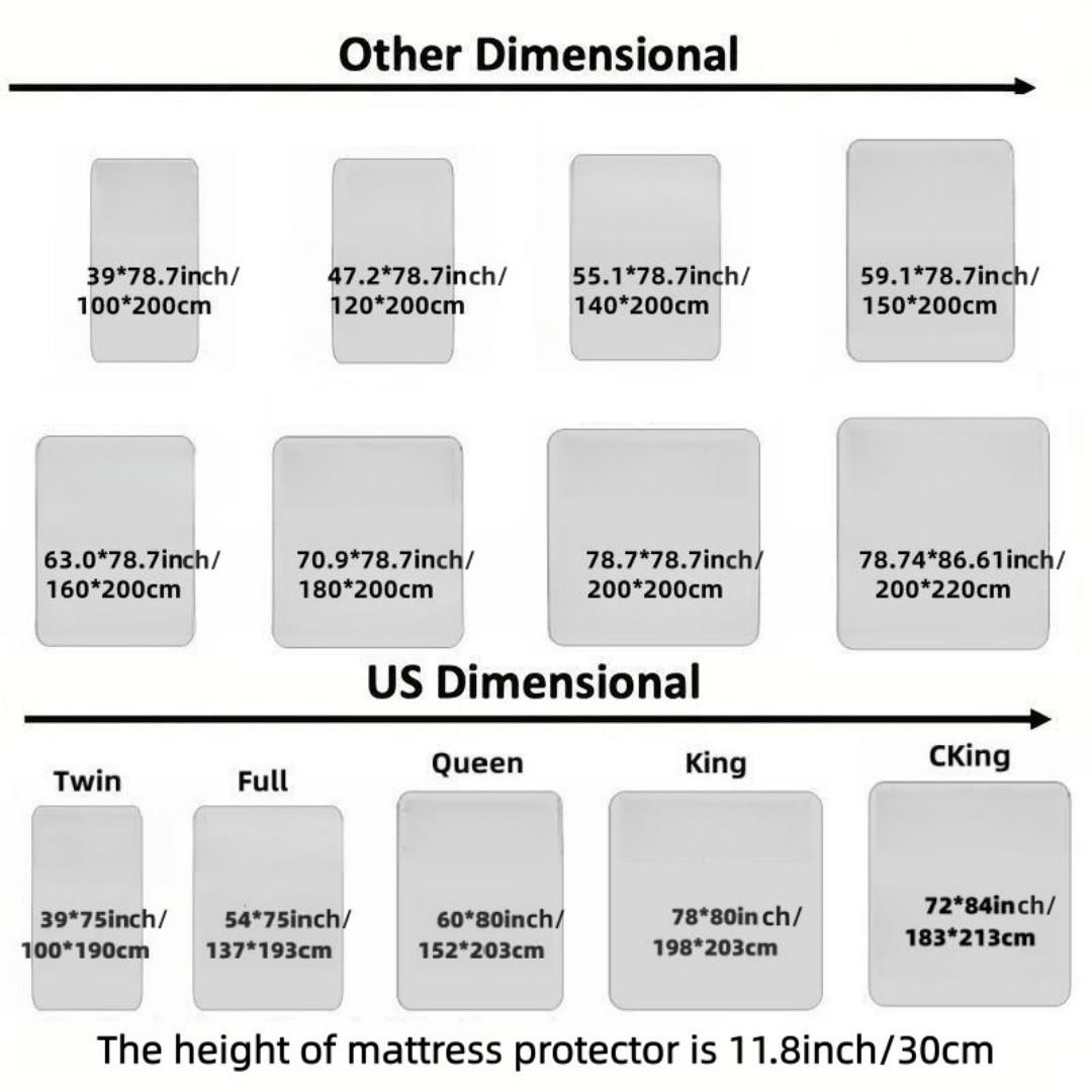 Waterproof Thick Quilted Mattress Protector, Soft Fitted Sheet, No Pillowcase, Washable, Multi-Color, All Season, Bedding Mattress Cover, Bed Cover for Bedroom, Guest Room #GLOBAL PICKS