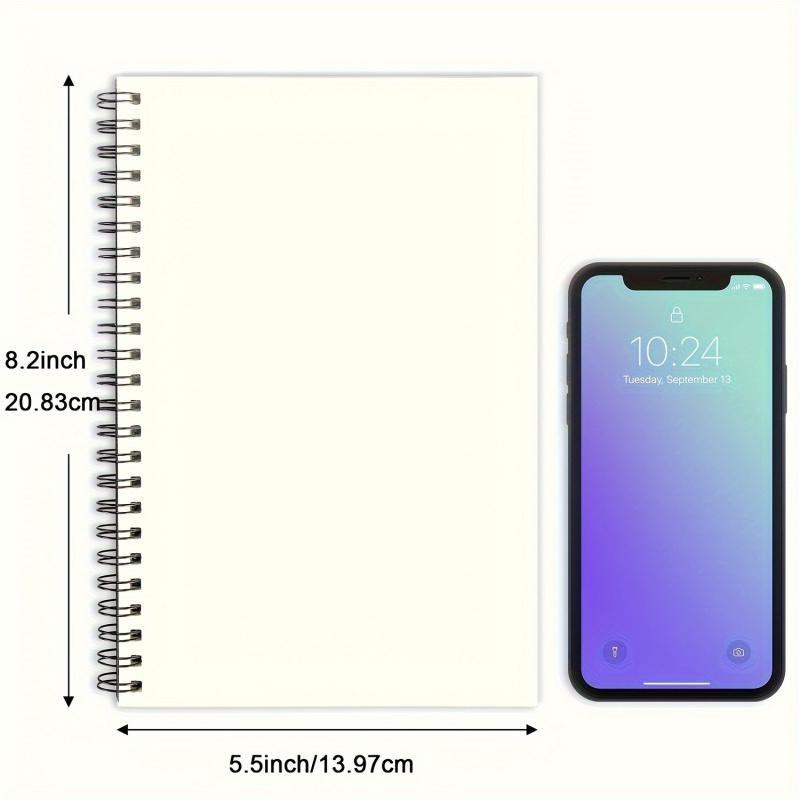 2-Pack Blank Spiral Notebook Set, Kraft Paper Soft Cover Journal, Sketchbook Diary, Student Office Travel Supplies