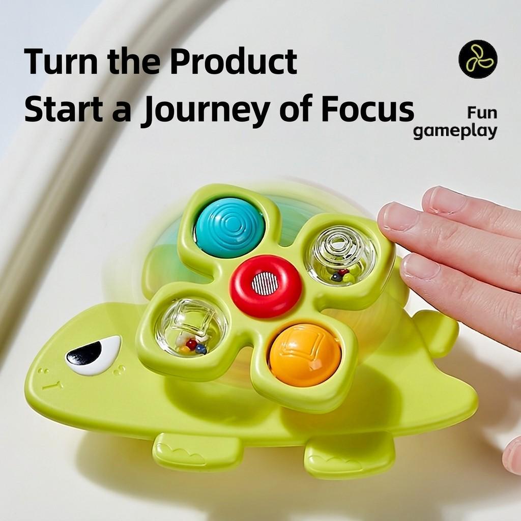 Suction Cup Spinner Toys - 3PCS Set | STEM Sensory Toddler Fidget Spinners for High Chair and Stroller | Interactive Travel Toys for Car Window and Table | Fine Motor Skills Early Development Gift for Baby Boys Girls