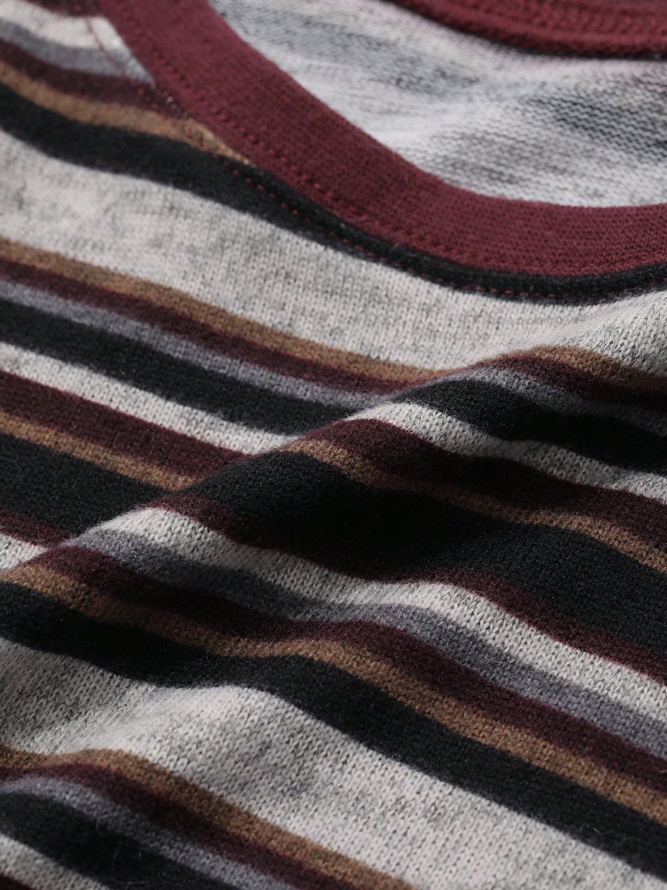 Women's Casual Striped Long Sleeve T-Shirt, Comfortable Cotton Tee for Daily Wear, Stylish Ladies' Top for Spring & Fall Seasons