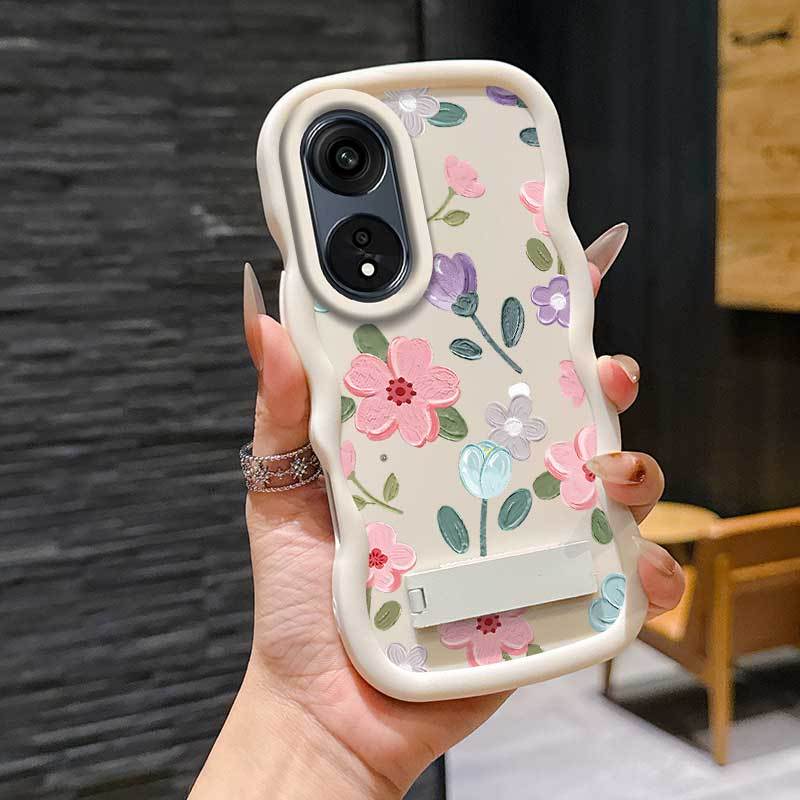 1 Piece A38 Flower Romance Flexible Design Anti-Scratch And Stand Protection Made For OPPO A38 Ideal For Entertainment