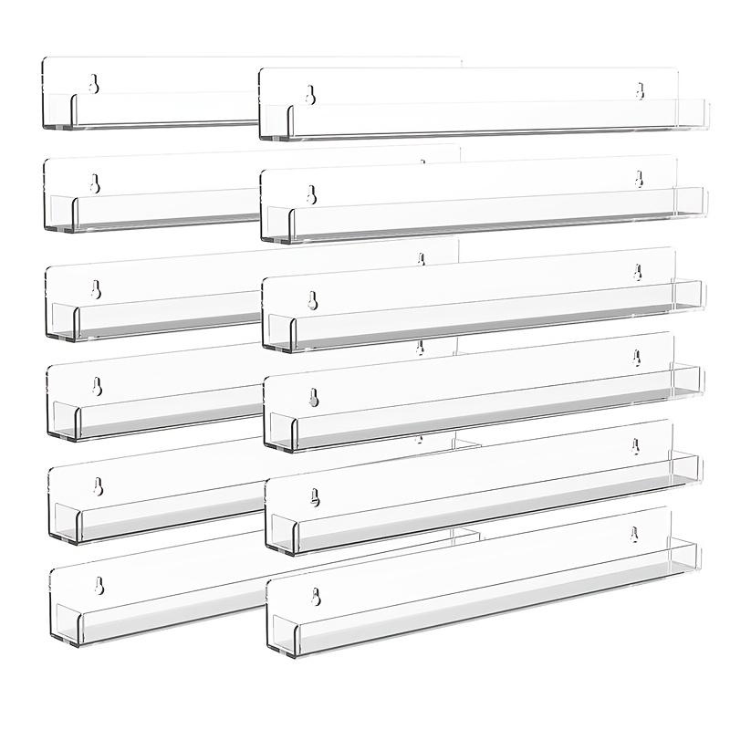 Transparent acrylic glass storage rack, designed for nail polish display, with 3, 6, 9 or 12 compartments, suitable for salons, retail stores and dressing rooms, Clear Display Stand