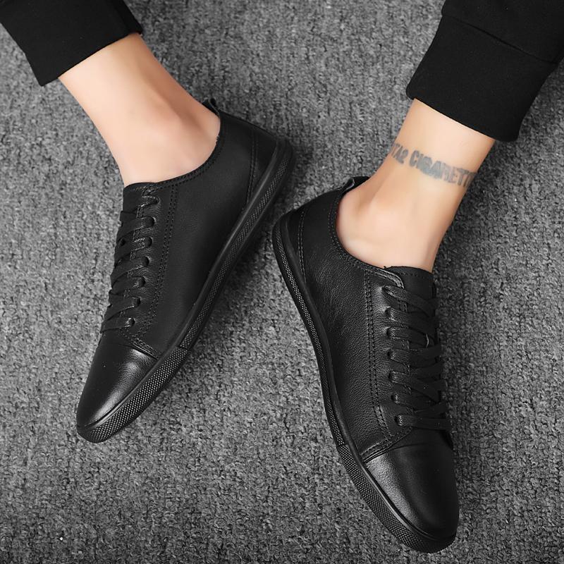 Men & Women High-End Cow Leather Shoes, Lightweight Soft Sole Non-Slip Footwear, Versatile Casual  for Daily Wearfor All Seasons