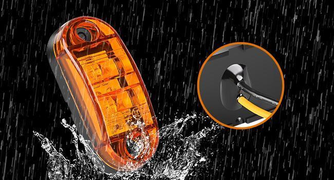 Nilight 2.5 Inch Oval Amber LED Side Marker Light Set (10 Pcs) for Trailers, Trucks, Led Trailer Lights, Truck Lights