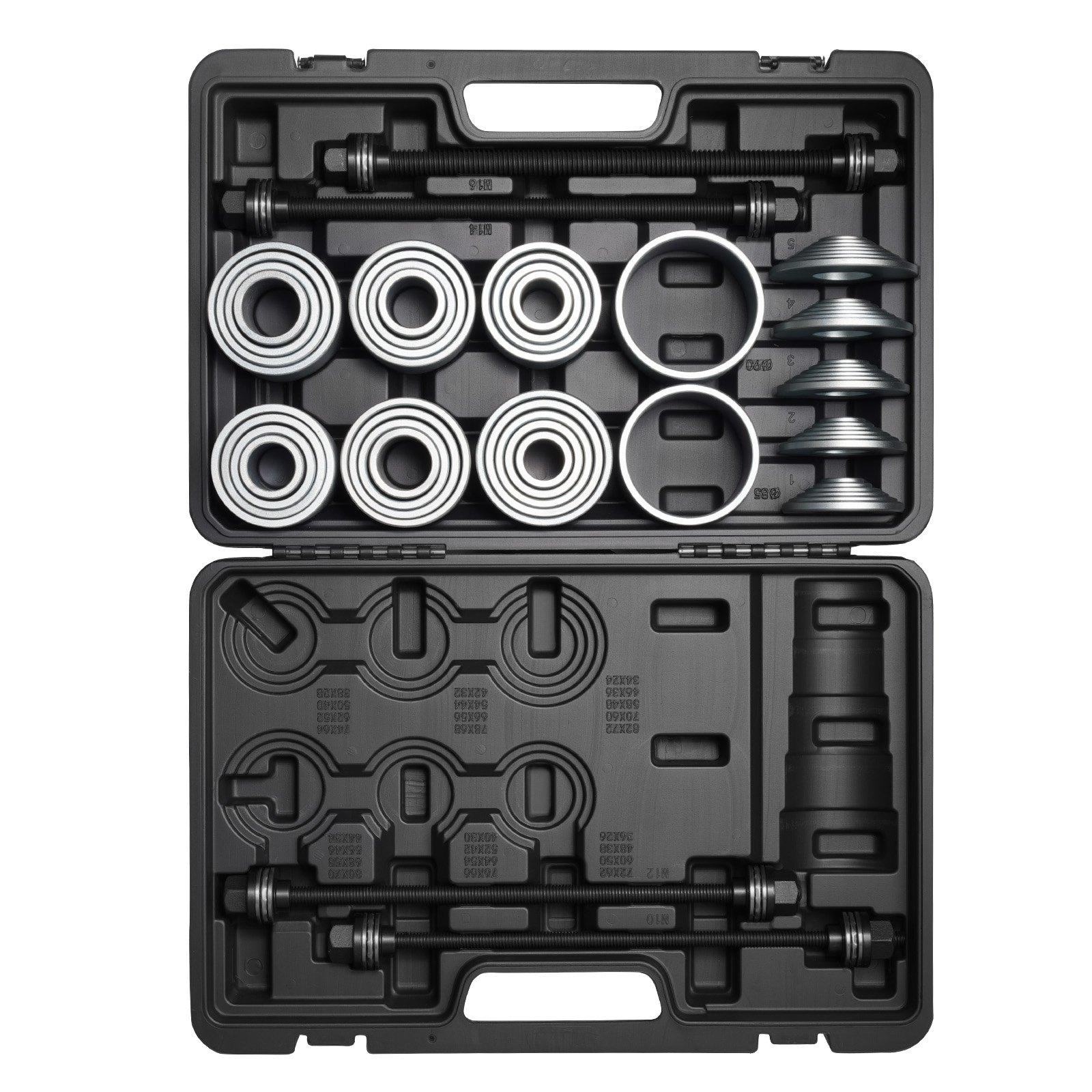 VEVOR Pull and Press Sleeve Kit, 36 PCS, Steel Bush Removal Insertion Sleeve Tools with Carrying Case, Compatible with LCV and HGV Engines, for Removing and Installing Bushings, Bearings, and Seals VEVOR Pull and Press Sleeve Kit, 36 PCS, Steel Bush Removal Insertion Sleeve Tools with Carrying Case, Compatible with LCV and HGV Engines, for Removing and Installing Bushings, Bearings, and Seals