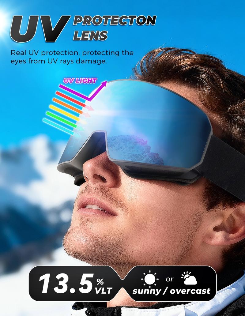 VICTGOAL Ski Goggles Double Layers Anti-fog UV400 Protection for Men, Women & Youth,Snowboarding Goggles Snowmobile Eyewear Outdoor Skiing Polarized Snow Lenses