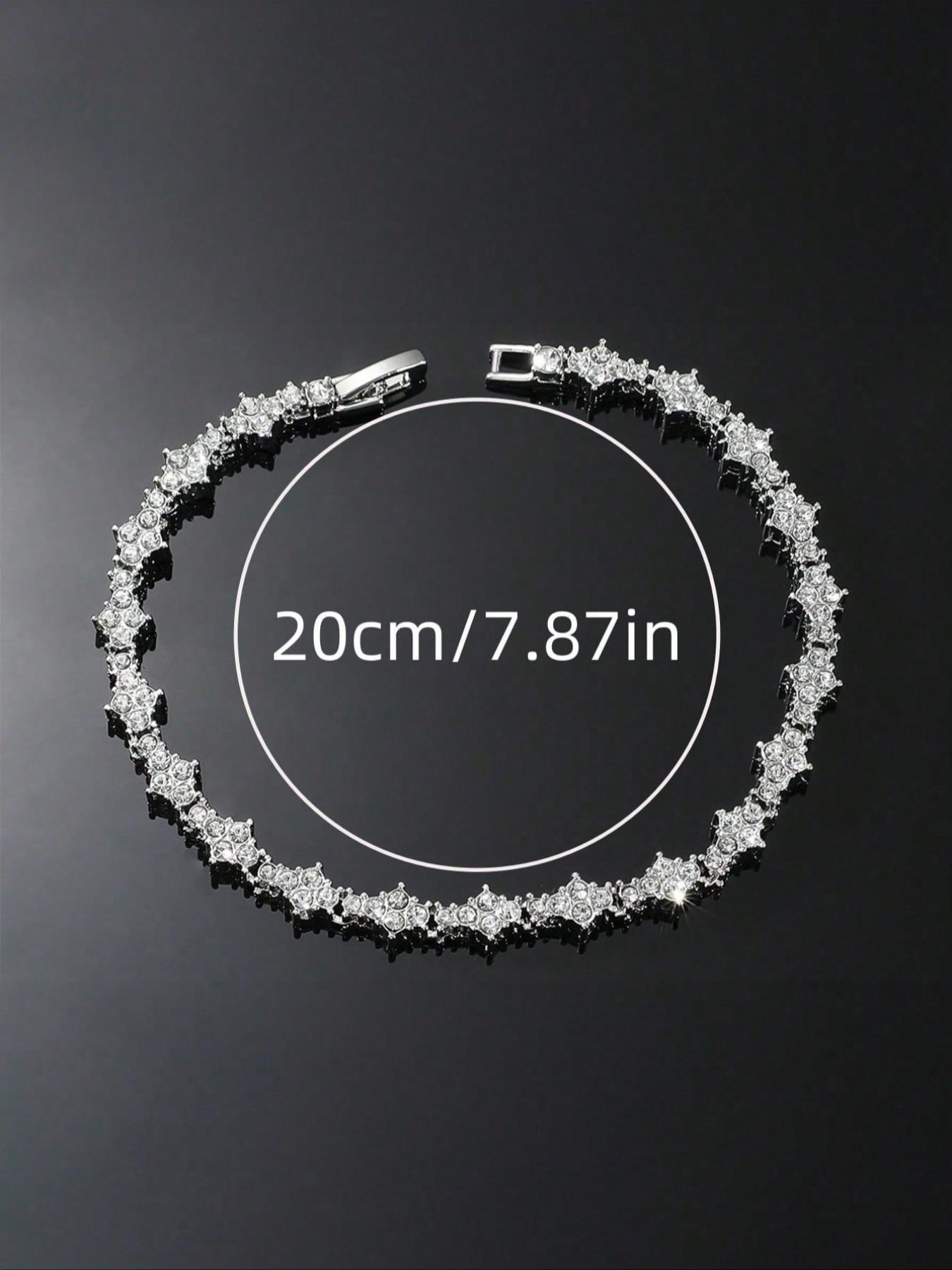 Hip-hop Style Tennis Bracelet, Elegant Fashionable Accessories for Men and Women, Classic Sparkling Cubic Zirconia Commemorative Gift for Birthdays, Anniversaries, Exquisite Trendy Bracelet, Jewelry Bracelet, Bling Stylish Accessory
