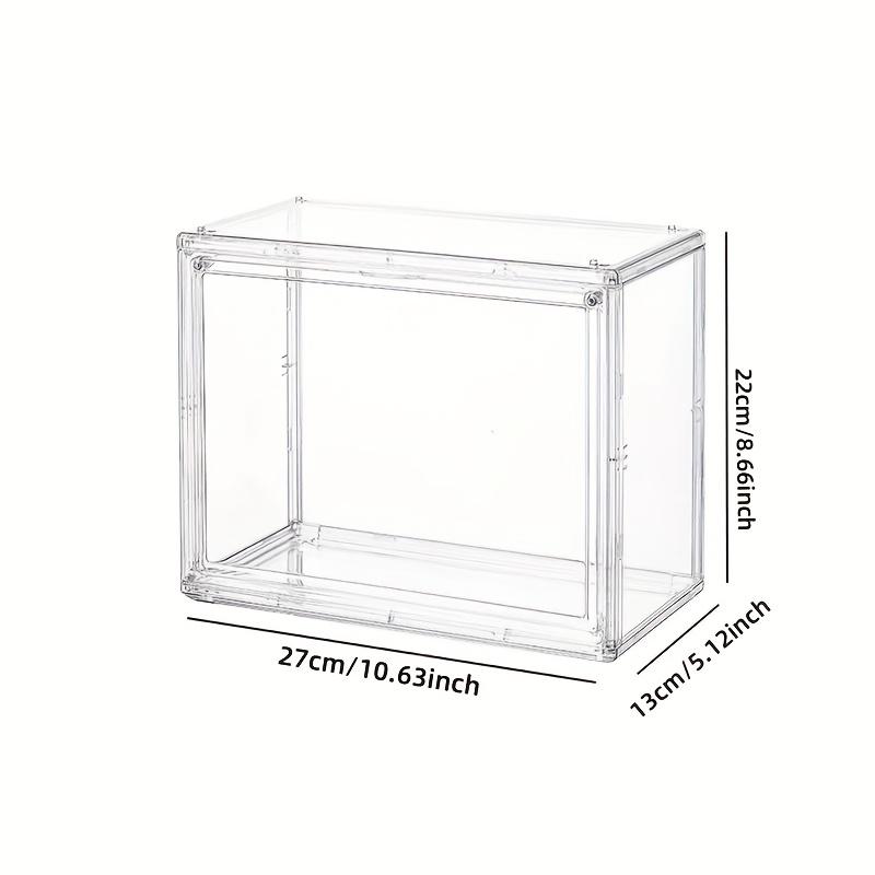 Portable Display Cabinet Organizer with Snap-On Lid, Transparent Acrylic Storage Box for Cosmetics, Toys, Jewelry, Collectibles