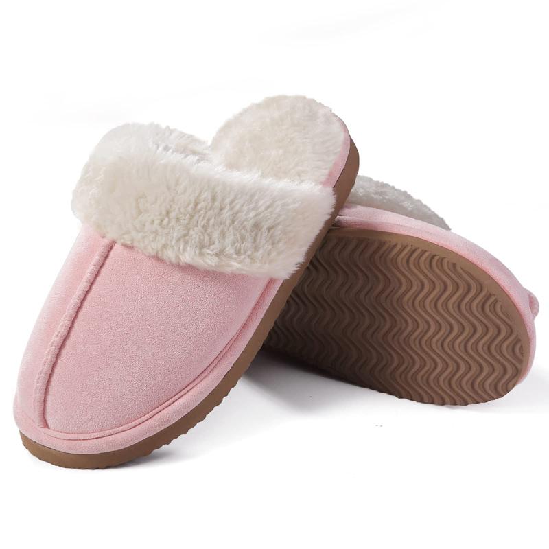 KIDMI Women's Fuzzy Slippers Memory Foam Slippers Waterproof upper Autumn Winter House Shoes Indoor and Outdoor Slippers Trendy Fluffy Bedroom Slides Plaform Short Plush Slippers Warm Walking Shoes