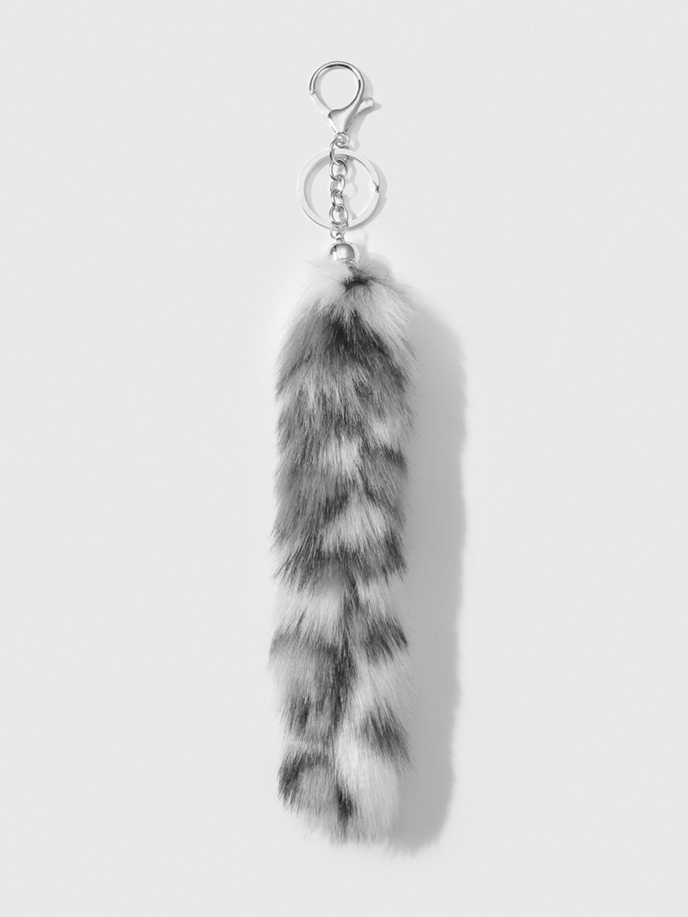 Super Giant Plush Fox Tail Bag Charm Keychain, Fashionable Halloween Handbag Accessory, Eye-Catching Style Statement for Bags & Clothing Decorations