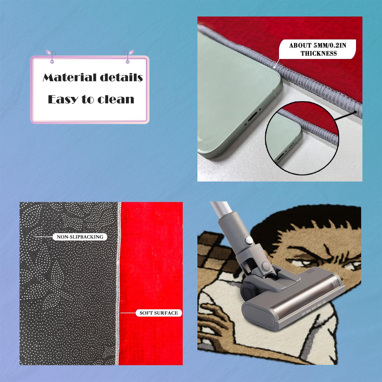 Irregular Printed Rug Velvet soft and comfortable patterned printed carpet, suitable for multiple scenarios, available in various sizes, soft and non-shedding Cartoon Pattern Rug