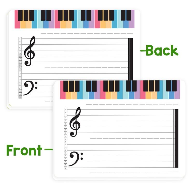 【Mum-Approved School Kit	】20-Piece Classroom Set, Soft Dual-Sided Music Staff Dry Erase Board, Smooth Surface, Reusable, Ideal for Music Composition, 28.5x21cm