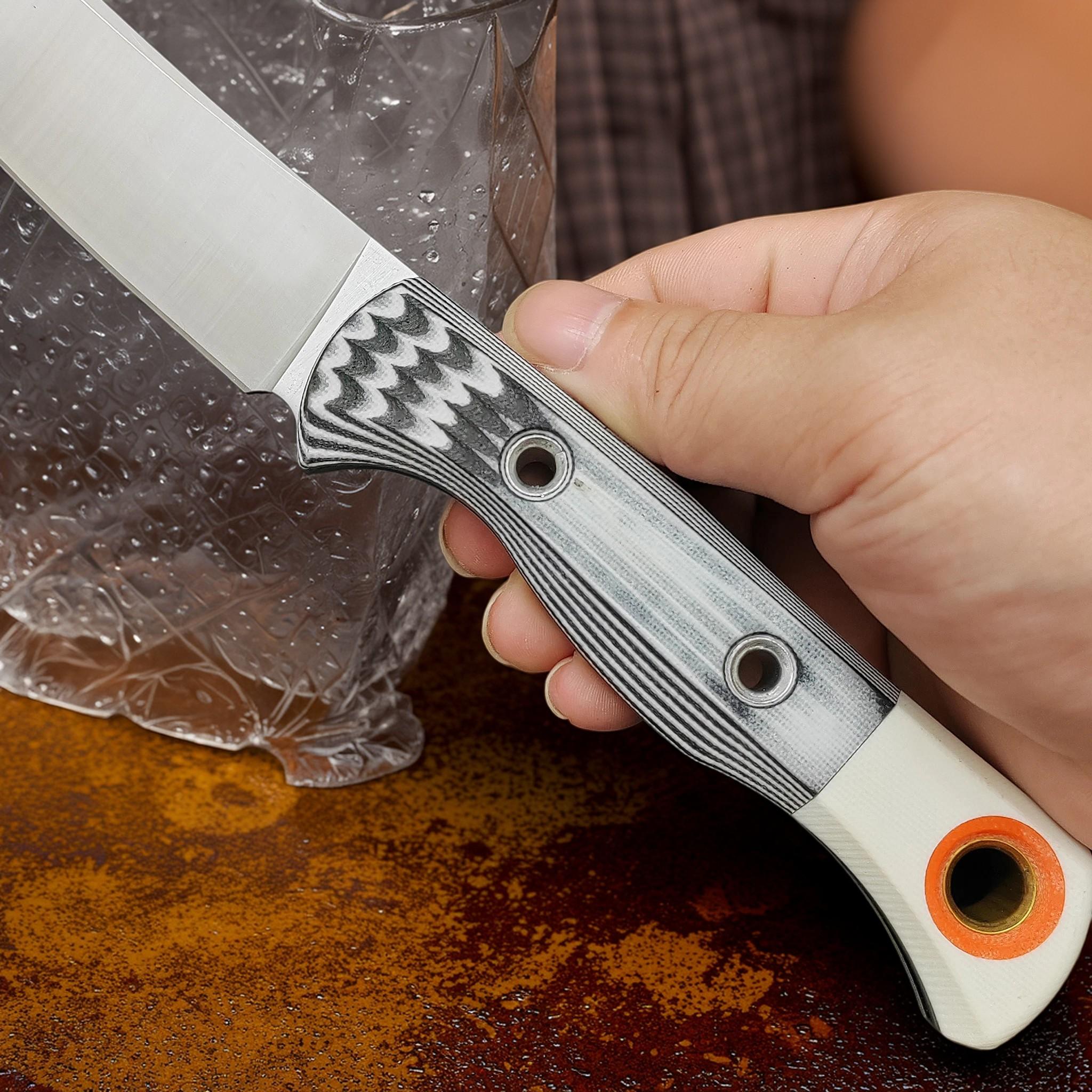 15500 Kitchen Household Fixed Knife D2 SteelBlade, Two-Tone Handle, with Kydex Sheath,Suitable for Cutting Meat and Fruit Specialized Knife 15500 Kitchen Household Fixed Knife D2 SteelBlade, Two-Tone Handle, with Kydex Sheath,Suitable for Cutting Meat and Fruit Specialized Knife