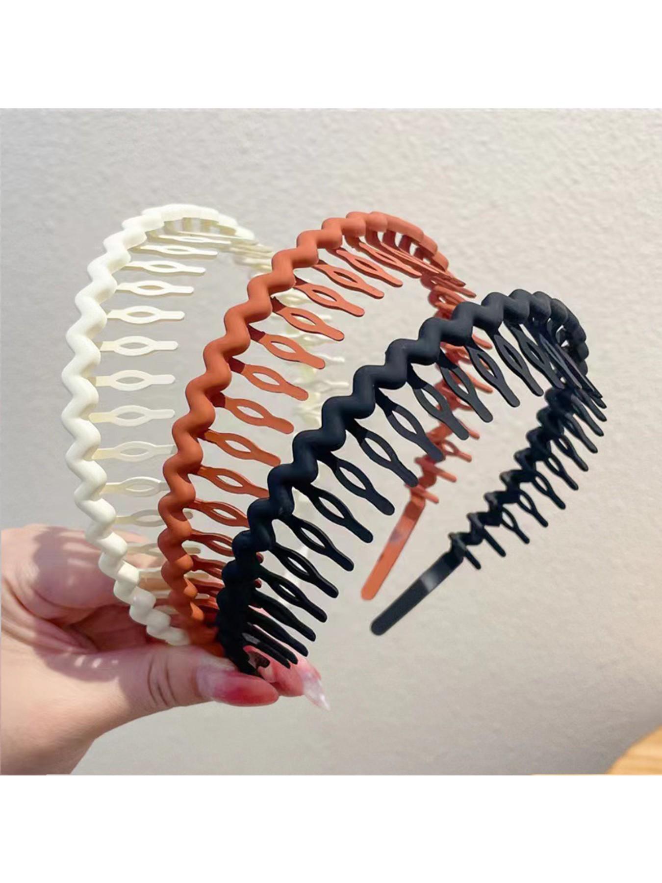 Luxe Petite Wavy Braided Headbands with Teeth, Non-Slip Textured Hair Hoops, Cute Wide Wavy Hair Accessories for Women & Girls