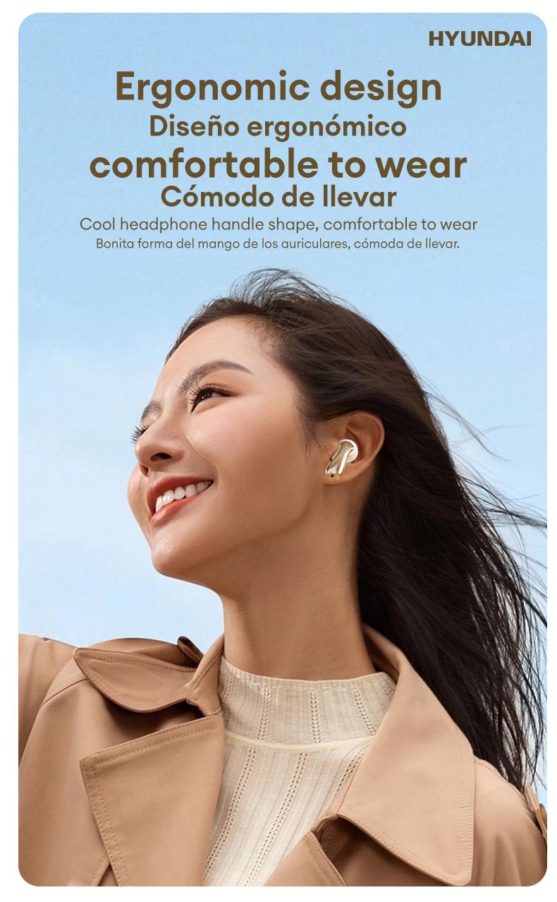 HYUNDAI SU6 Bluetooth Remote Control Earbuds for Short Video Watching and Camera Remote Control HIFI Stereo Headphones Compatible with Various Systems