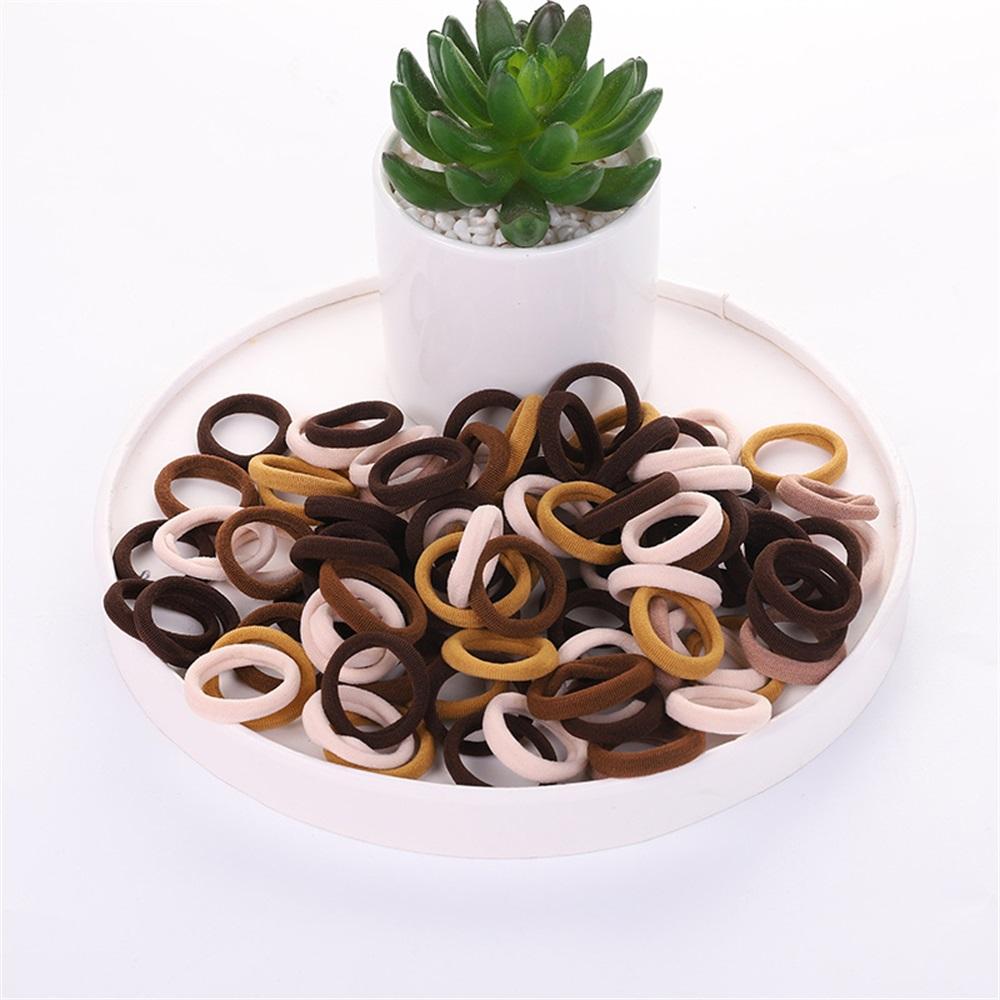 Simple Style Plain Color Elastics Hair Tie Set, Casual Versatile Ponytail Hair Accessories for Women & Girls, Minimalist Hairstyles Headwear Rubber Bands Suitable for Thick Hair