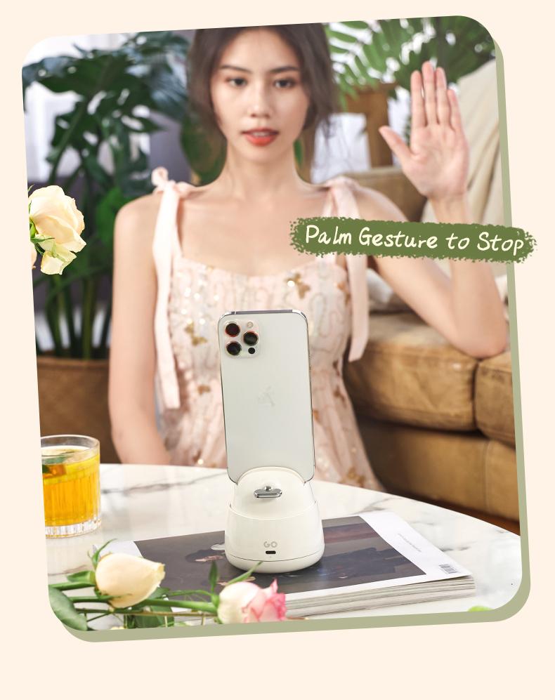 Hohem GO Auto Face Tracking Phone Holder, Auto Face Tracking Tripod for iPad &Tablet,360° and 30° Rotation 2-Axis AI Auto Tracking Tablet & Phone Holder with Gesture Control for Live Streaming Vlog Video Recording, Suitable for Android & iPhone 17 series