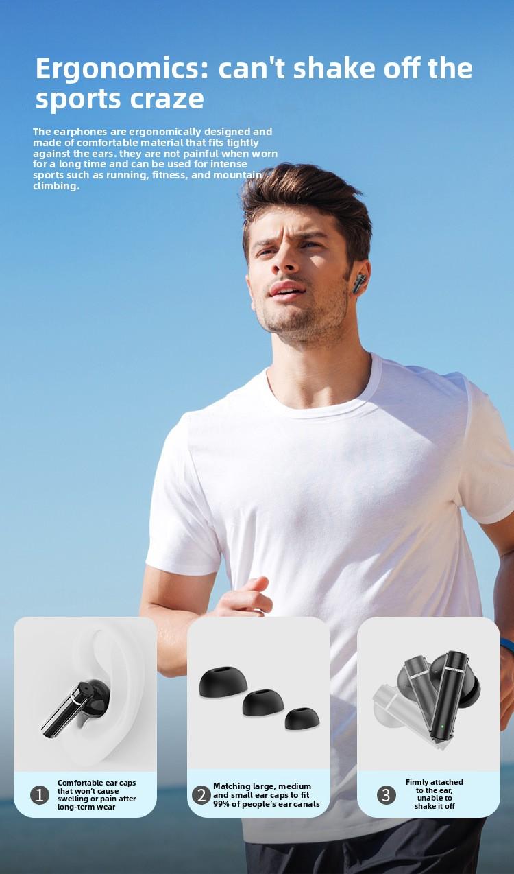 Intelligent noise reduction in-ear wireless digital display binaural stereo bass bluetooth headset Deep Earbuds