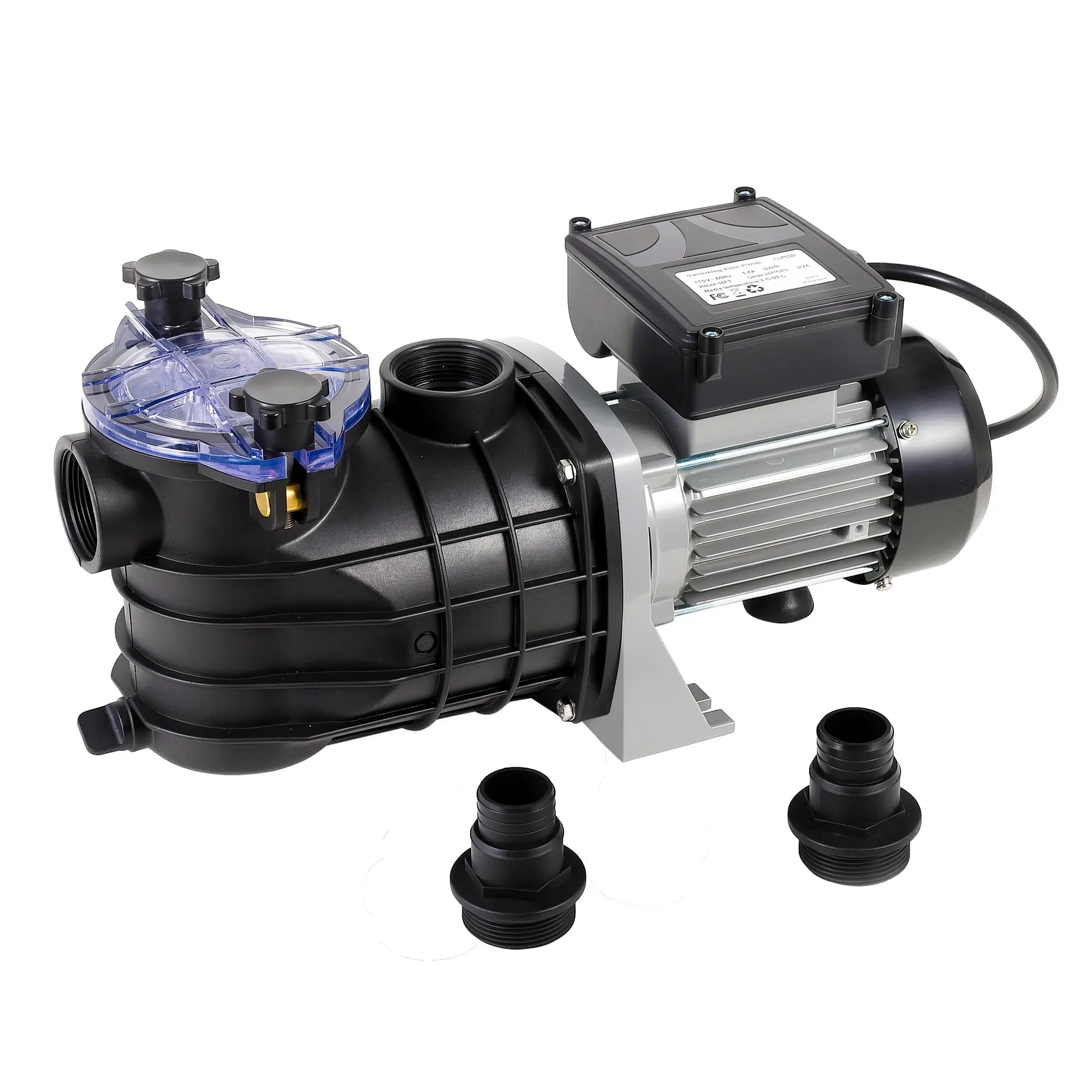 1.1 HP Pool Pump 3962 GPH, Self Priming for Above Ground Pools & Spas, 115V, Aluminum Die-Cast Housing, 1.5" NPT Connectors, High-Flow