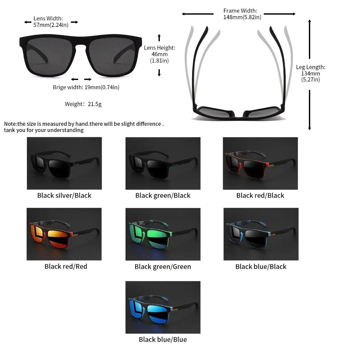 4 Pack Classic Square Polarized Sports Sunglasses for Men & Women | Lightweight PC Frame, UV400 Protection, Durable Shades for Driving, Fishing & Cycling outdoorfun
