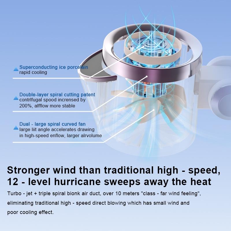 D28 Upgrade Ice Pack Cooling Portable Travel Fan Mini Pocket Handheld Rechargeable Turbine Battery Powered USB High Speed Fan for people