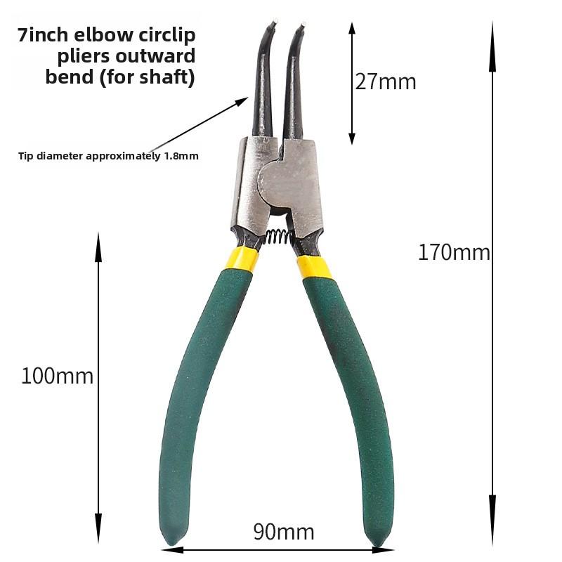 Circlip pliers, retaining ring pliers, multi-functional, viscose, 7-inch internal and external support, inner straight, outer straight, inner bend, outer bend expansion pliers toolkit  for  men