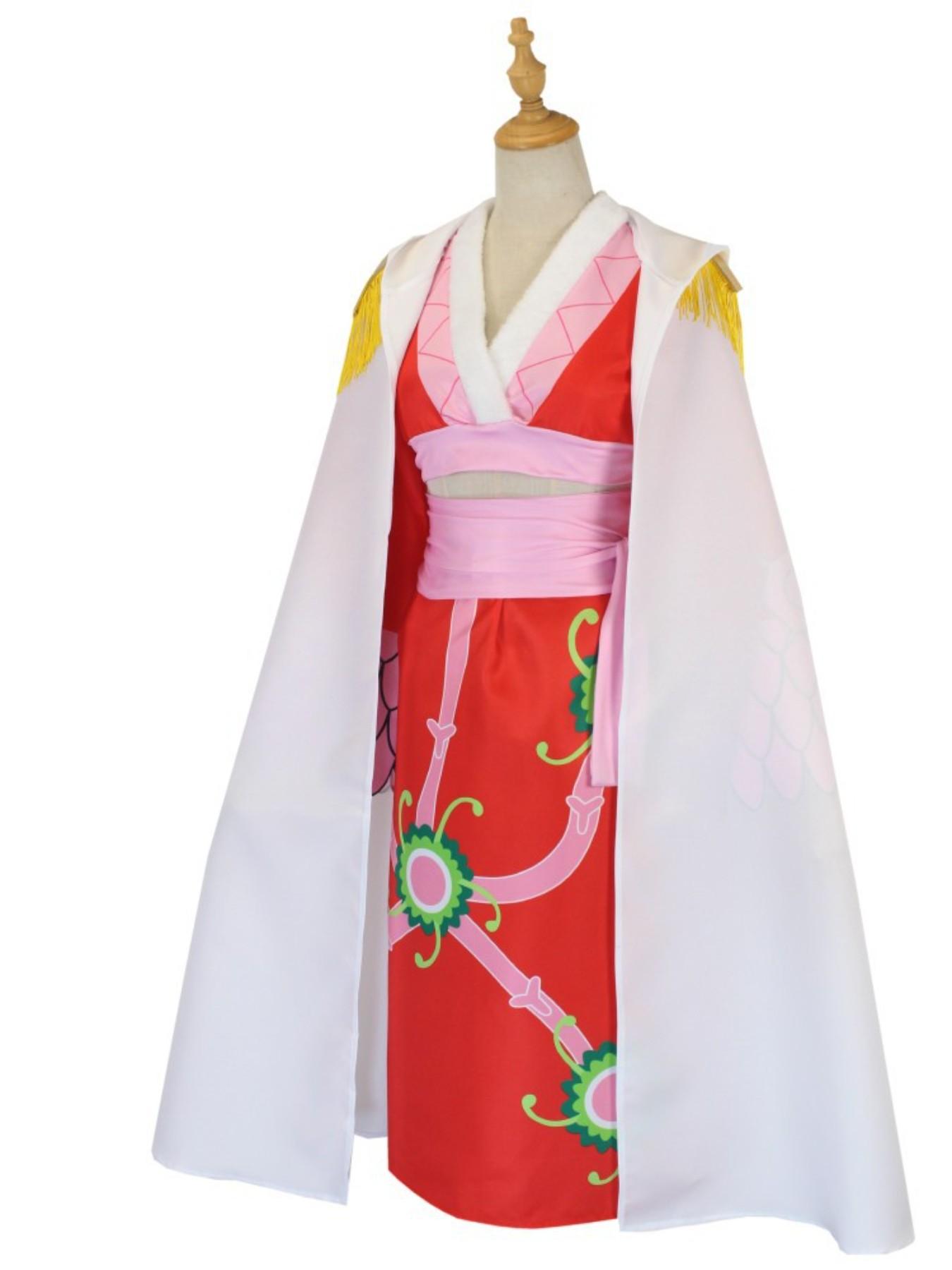 Anime Boa Hancock Cosplay Costumes Sexy Empire Red Kimono Dress Uniform Boa Hancock Earrings Halloween Costumes for Women Men