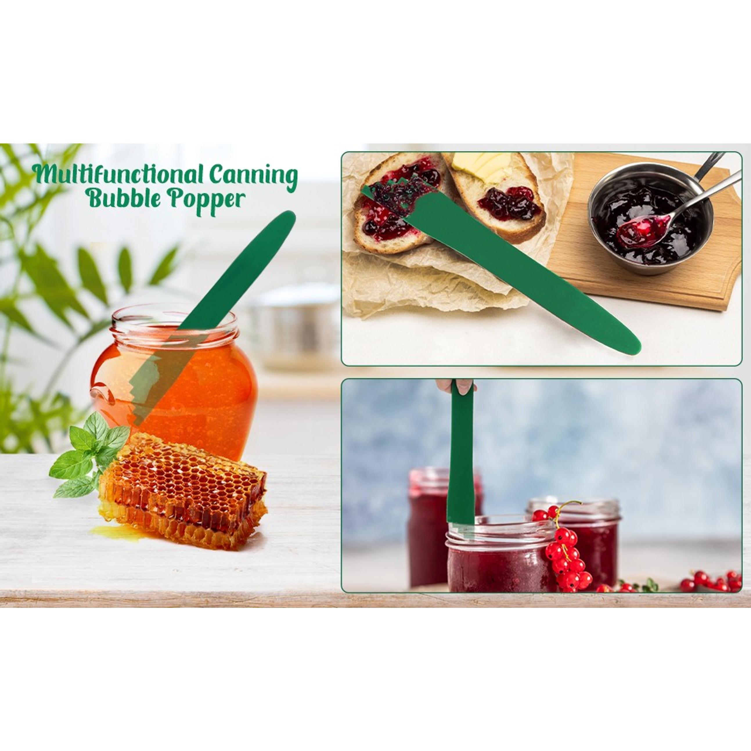 4 PCS Canning Kits- Include Magnetic Lid Lifter and Bubble Popper Heat Resistant Home Easy Canning Tools (Red+Green)