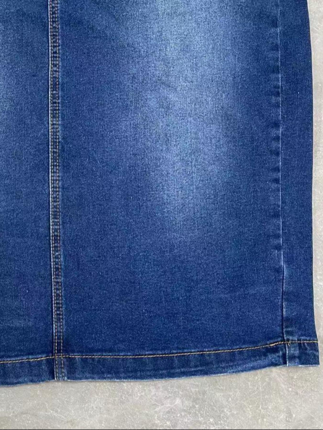 【Plus Size】 Denim Skirt, Casual Comfy Stretchy Jean Skirt for Daily Wear, Women's Bottoms for All Seasons