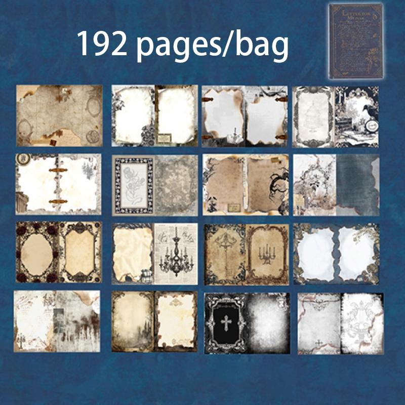 Vintage Style Material Paper Book, 192pcs/set Scrapbook & Journal Making Paper, DIY Decorative Craft Paper for Scrapbooking & Journal Making