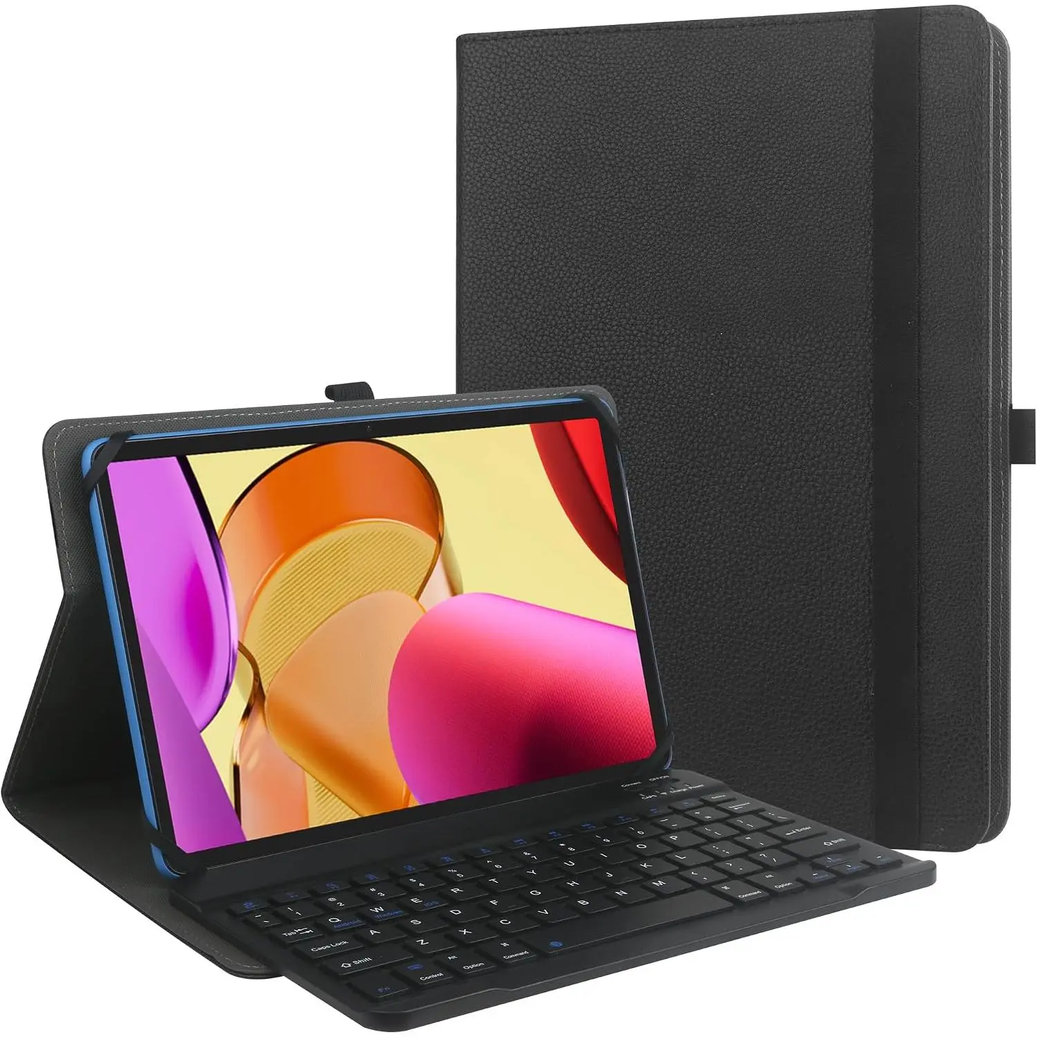 9",9.7",10.1",10.5",10.9",11" Tablet  Case with Keyboard, Case with Removable   Keyboard & Pen Holder for iPad, Galaxy and Other 9-11 inch Tablet
