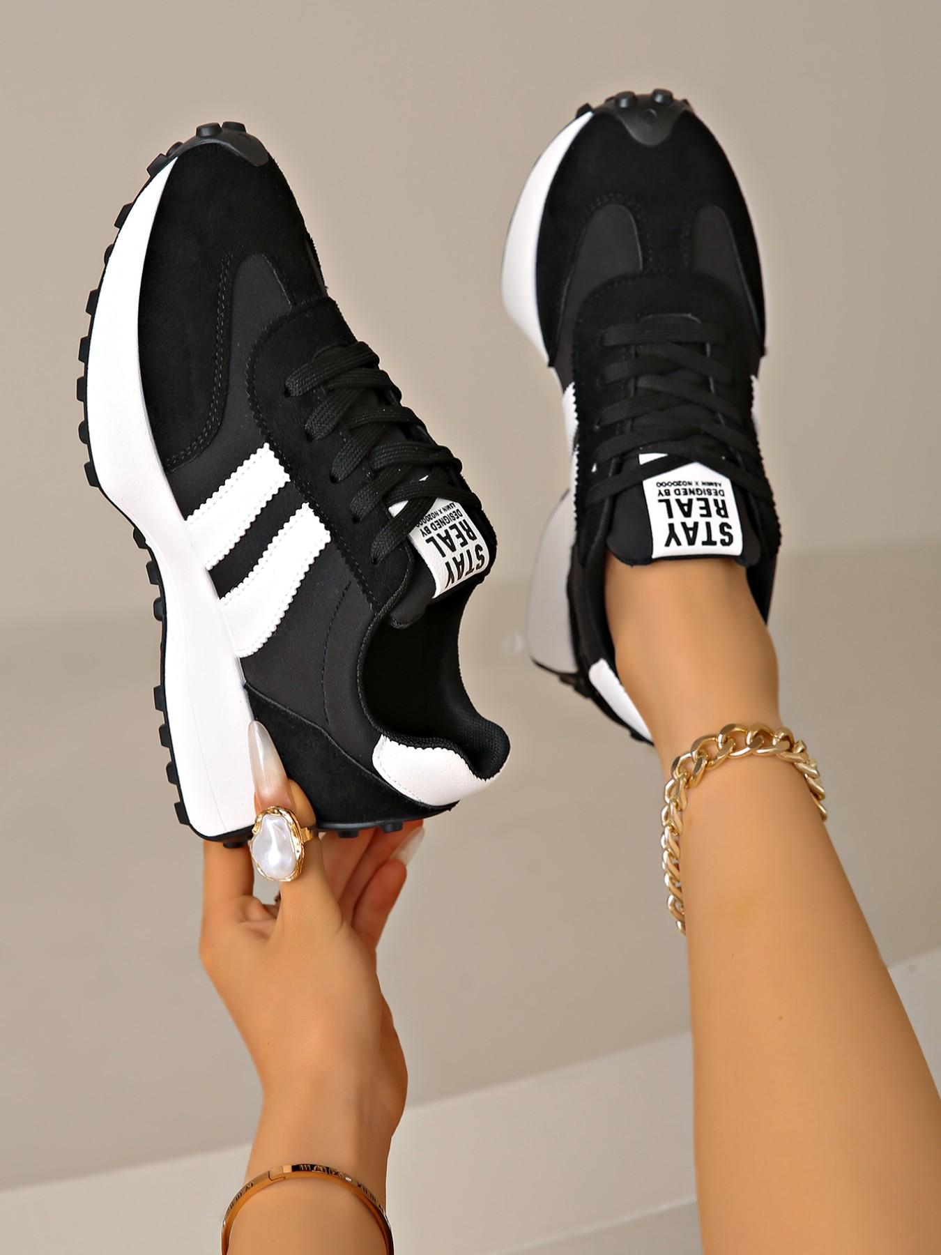 Women's Athletic Shoes Spring Autumn Elegant Fashion Casual Round Toe Low Top Lace-Up Thick Sole Breathable Outdoor Thick Soled Sneakers