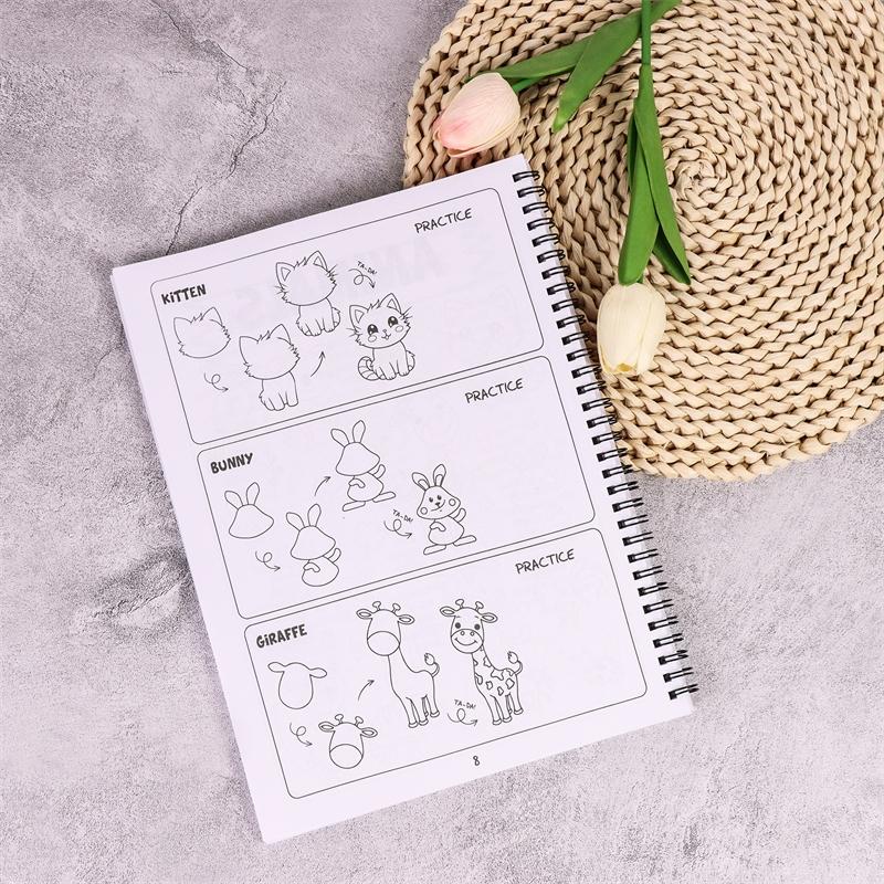 How to Draw for Beginners, Step-By-Step Simple Guides, Cute Animals Food Gifts More, 300 Pages Drawing Tutorial Book