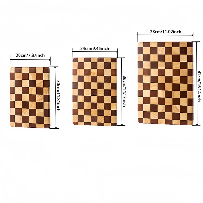 1PC Creative Checkered Wooden Cutting Board, Home Chopping Board, Mosaic Vegetable Cutting Board, Kitchen Food Prep Board, Fruit Solid Wood Board, Cooking Cutting Board, Durable Cutting Boards, Kitchenware