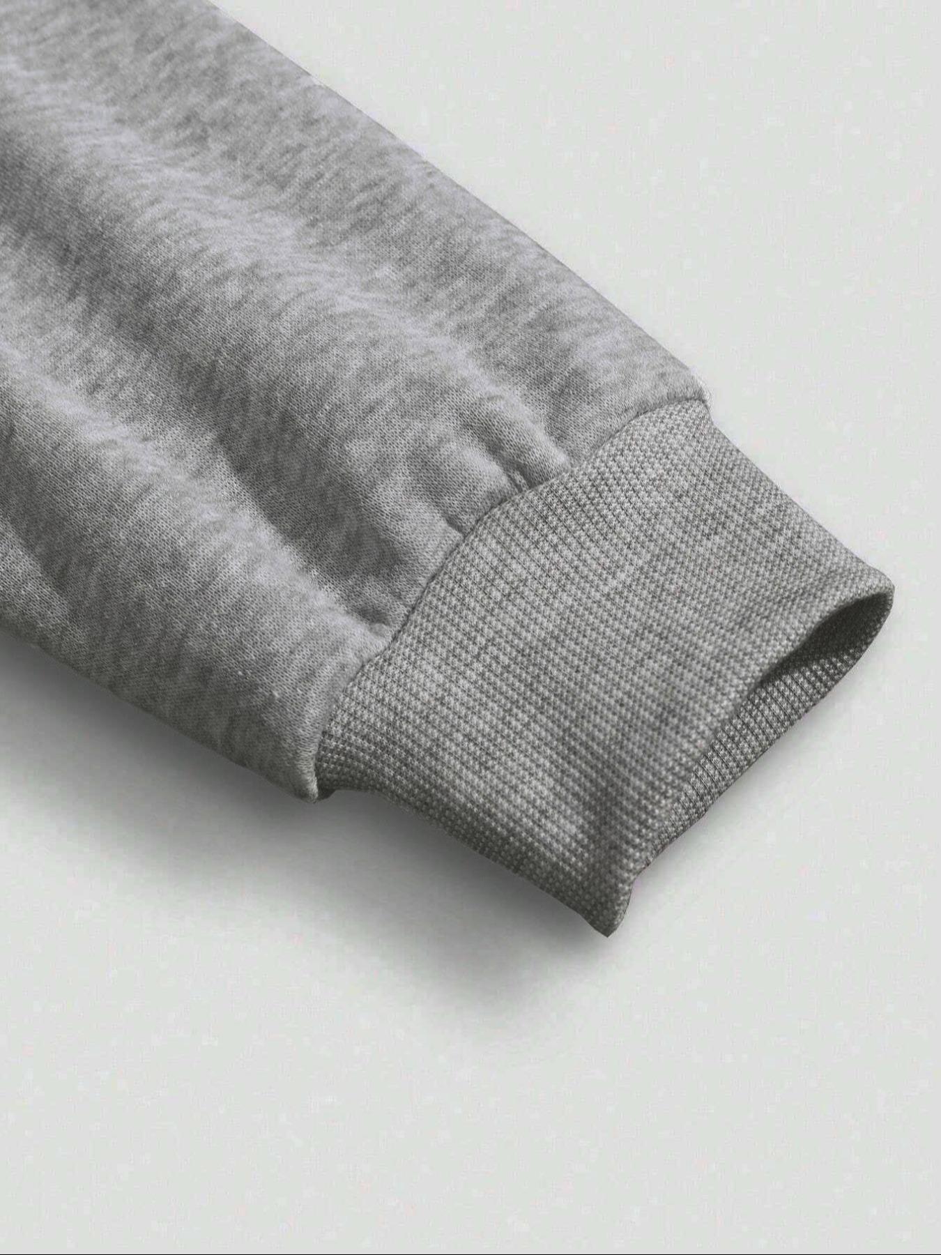 Men's Motivational Hooded Sweatshirt, Swd Art Letter Print, Streetwear Hip-Hop Loose Pullover, Casual Trendy Long Sleeve Top