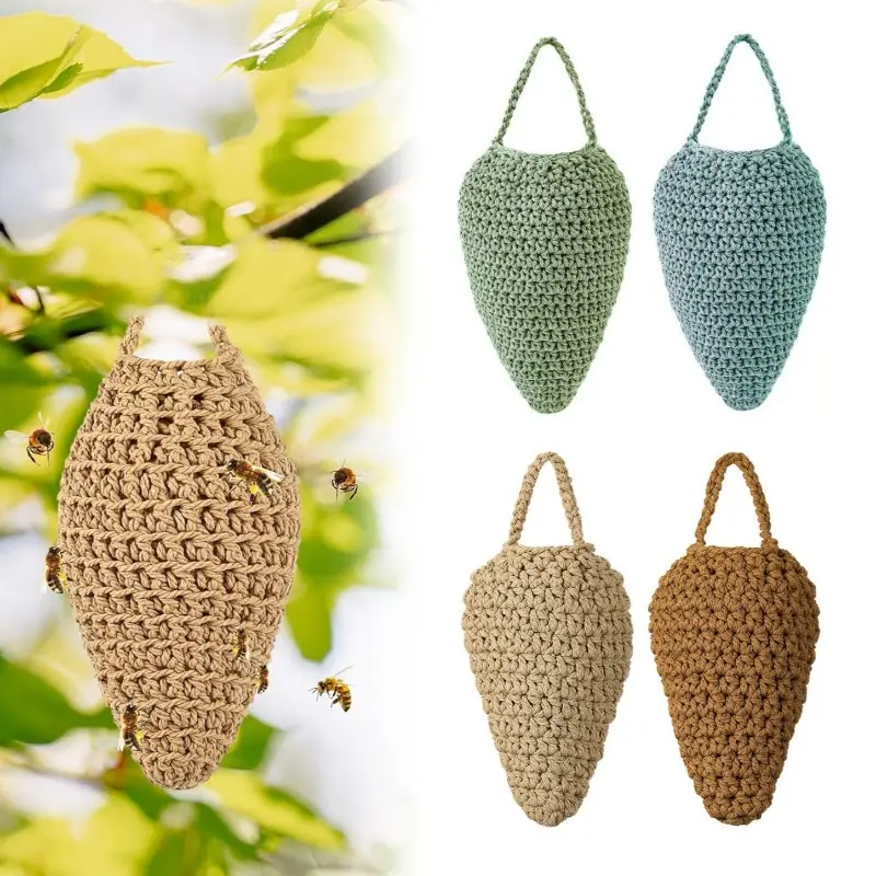 Artificial Fake Wasp Nest Decoy, Hanging Simulation Honeycomb Ornament, Practical Wasp Repellent, Weather Resistant Decor for Outdoor Eaves, Porch, Garden and Patio