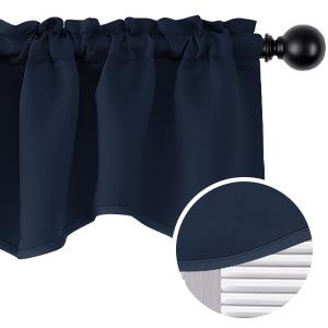 Deconovo Valances for Windows(1 Panel, 42x18|52x18 Inch), Scalloped Short Curtains for Bedroom, Kitchen, Dining Room, Living Room, Bathroom