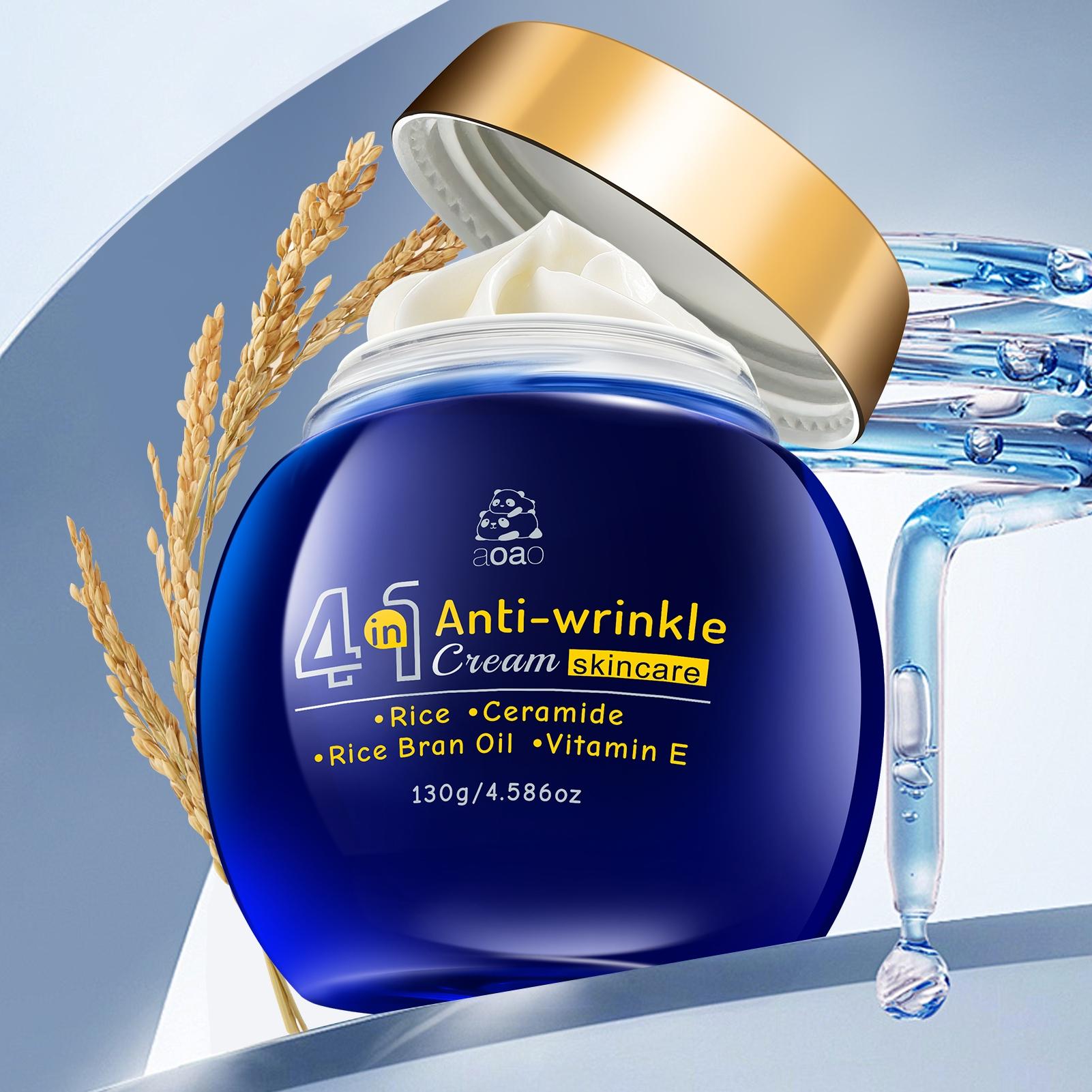 Aoao 4-In-1 Rice Cream, Ceramide and Vitamin E, Nourishing Essence, Moisturizing Day and Night Cream, Large Bottle