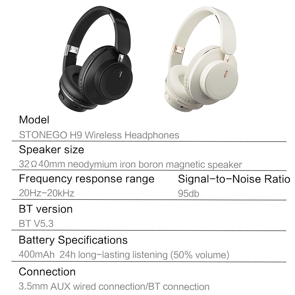 Foldable Wireless Headphones, Immersive Stereo Sound, Bass Boost, Four Color Options, Lightweight Comfort Fit, Long Battery Life