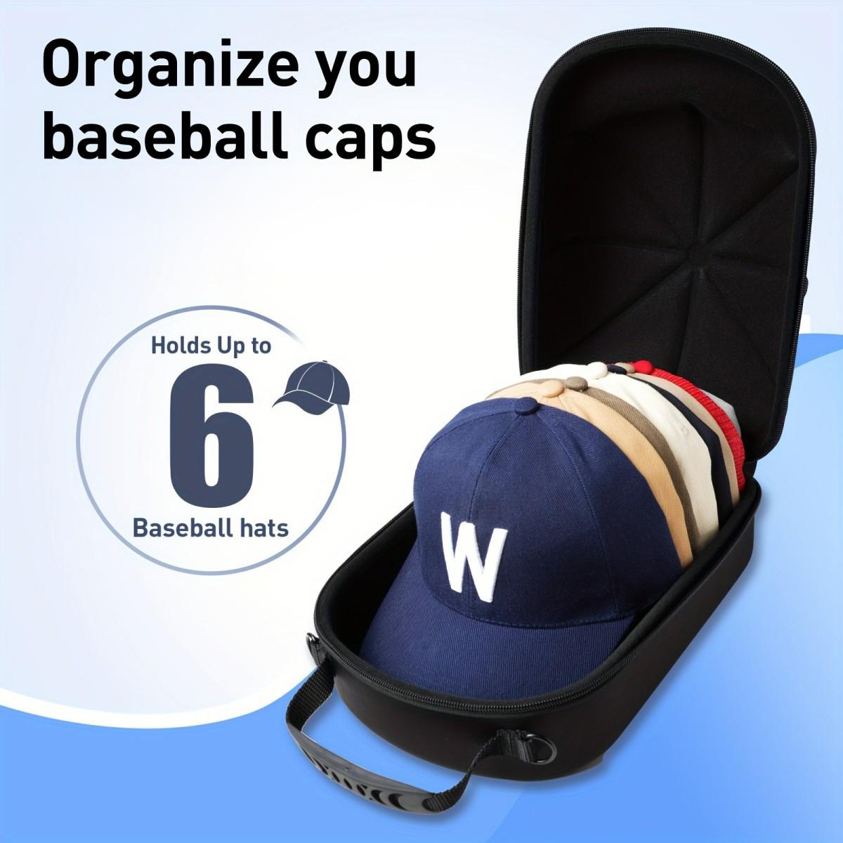 Durable Hard Shell Hat Storage Box, Baseball Cap Organizer Bag with Handle, Space Saving Bag, Travel Home Outdoor Use, Anti-Drop Design