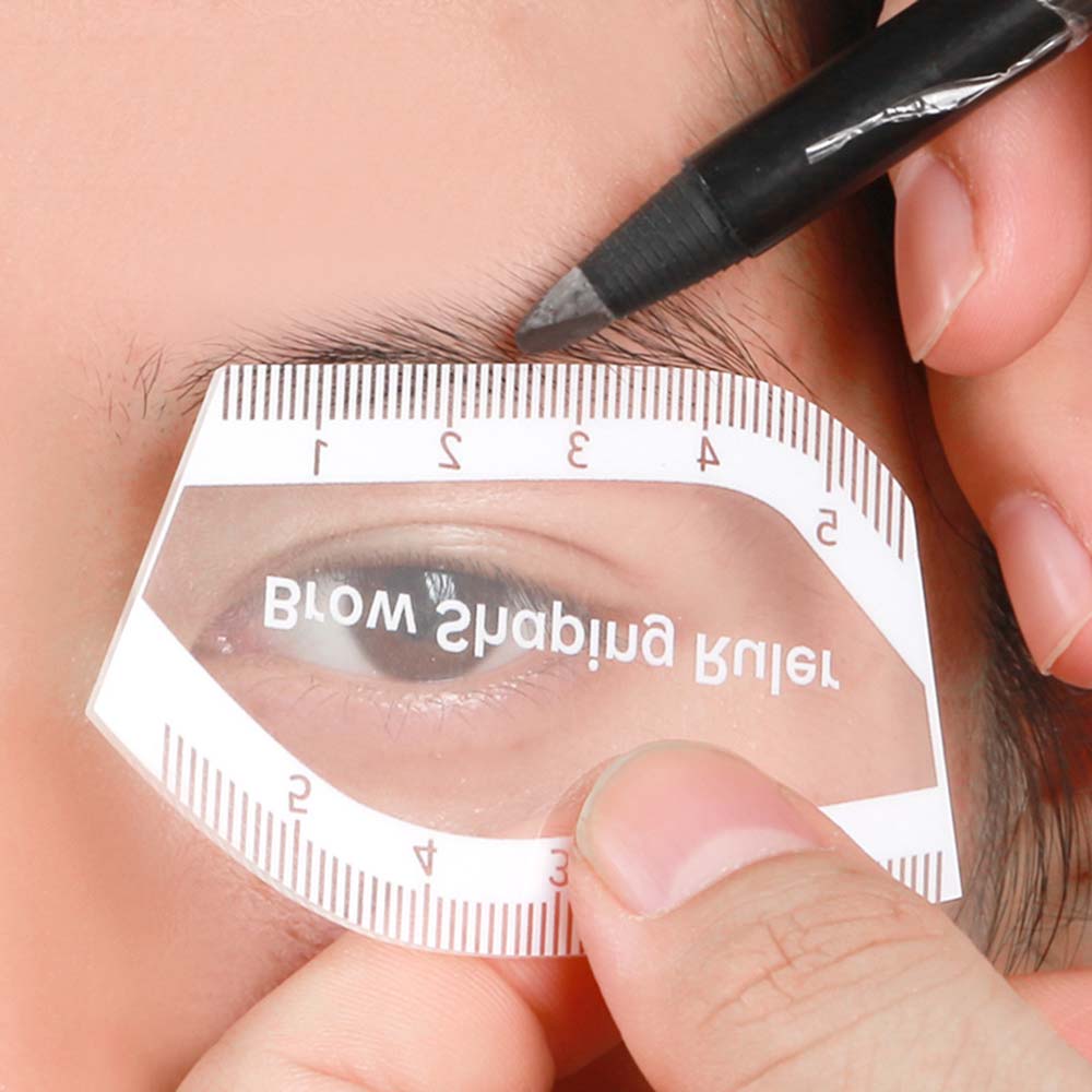 1pc Transparent Eyebrow Mapping Ruler & Eyebrow Stencils - Quickly For Shaping, Reusable Ruler for Symmetrical Eyebrow Design, Salon & Use, Makeup Template Tool for Beginner & Professional