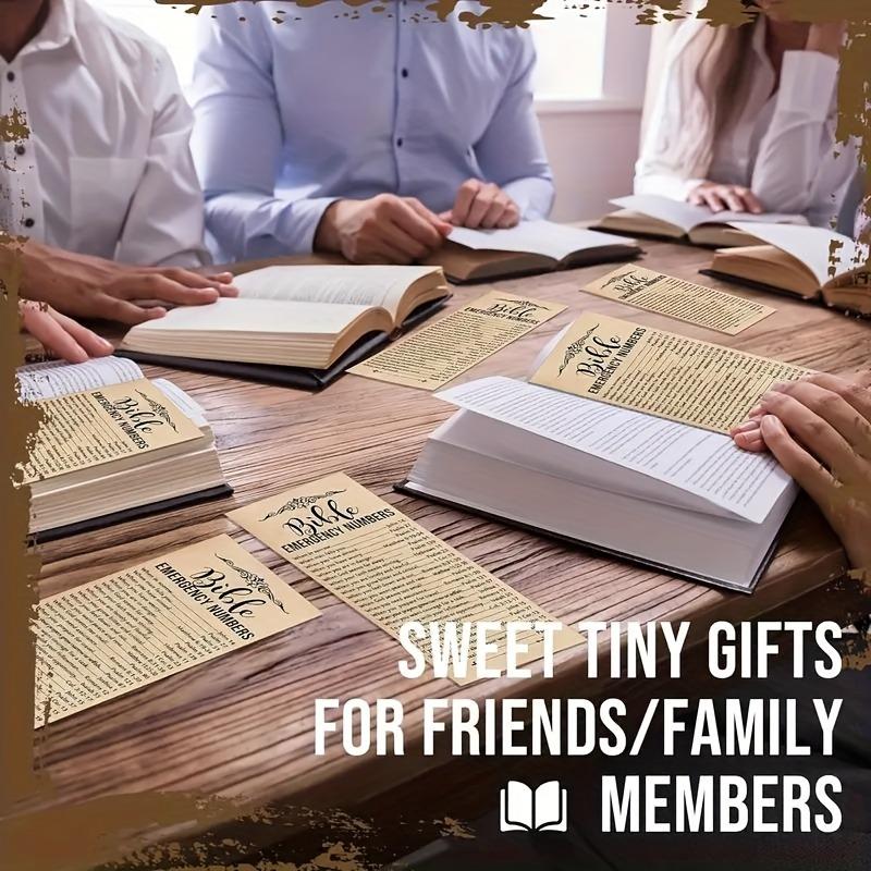 Bible Bookmarks, 20 Paper Bible Bookmarks, Church and Sunday School Supplies, Emergency Contact Numbers, Religious Gifts