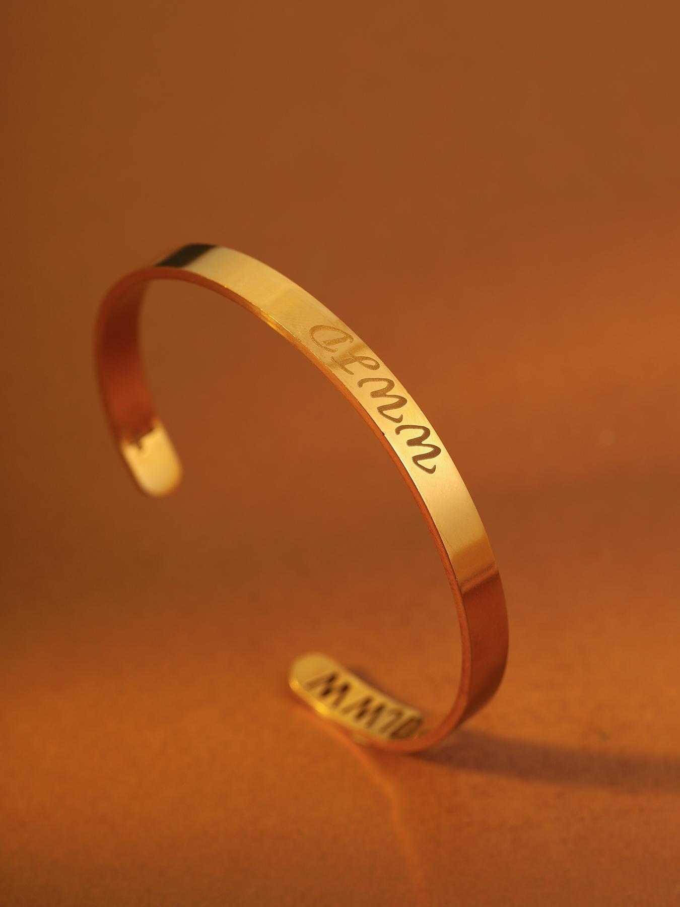 1pc WWJD 18K gold-plated stainless steel bracelet with engraved cross, ideal inspirational gift for couples/siblings, for events/daily wear (no box).