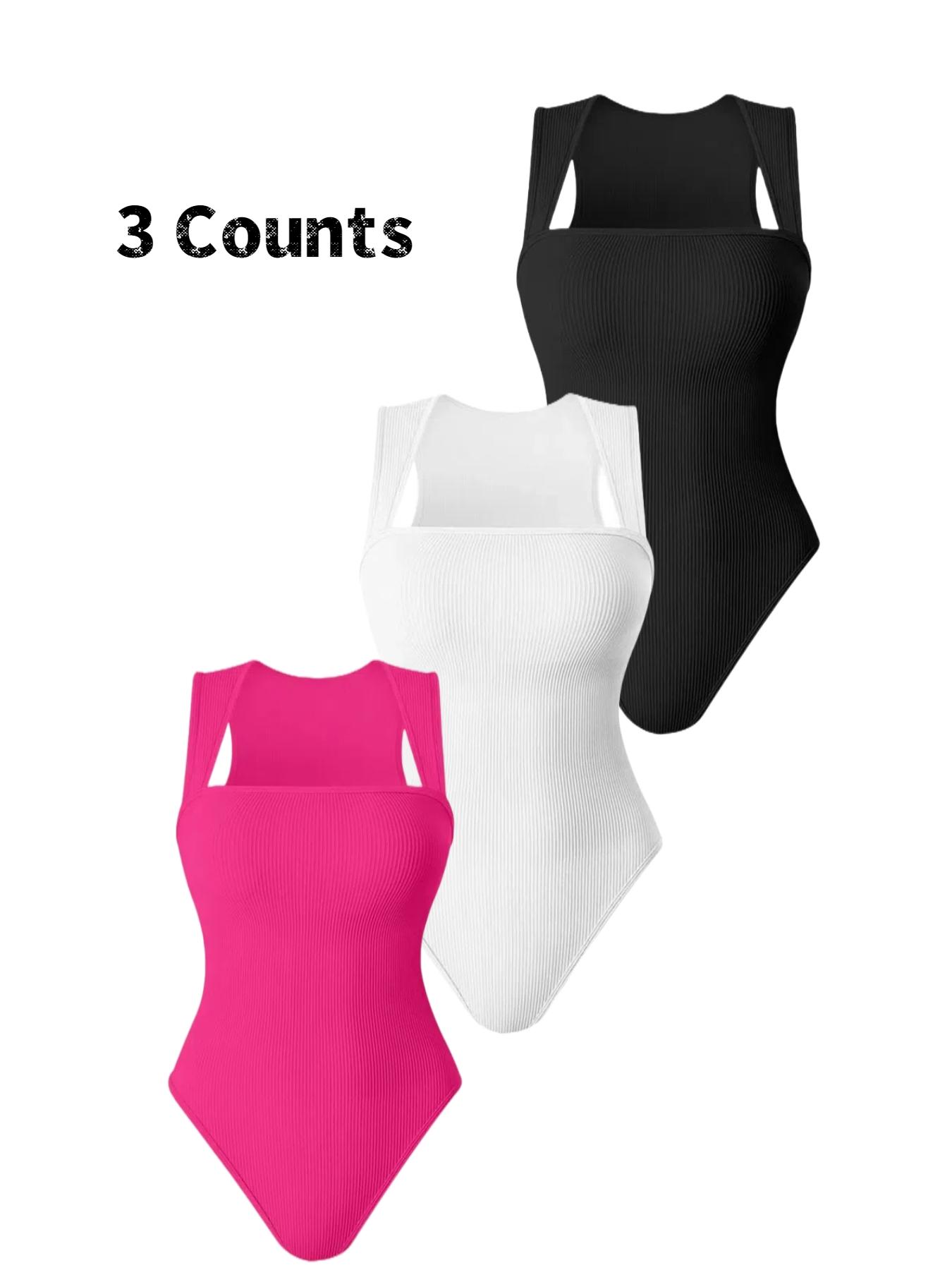 Women's Shapewear Bodysuit, Comfortable Casual Style Tummy Control & Butt Lifting, Daily Wear Crop Compression Shirt, Knitted Slimming Fitness
