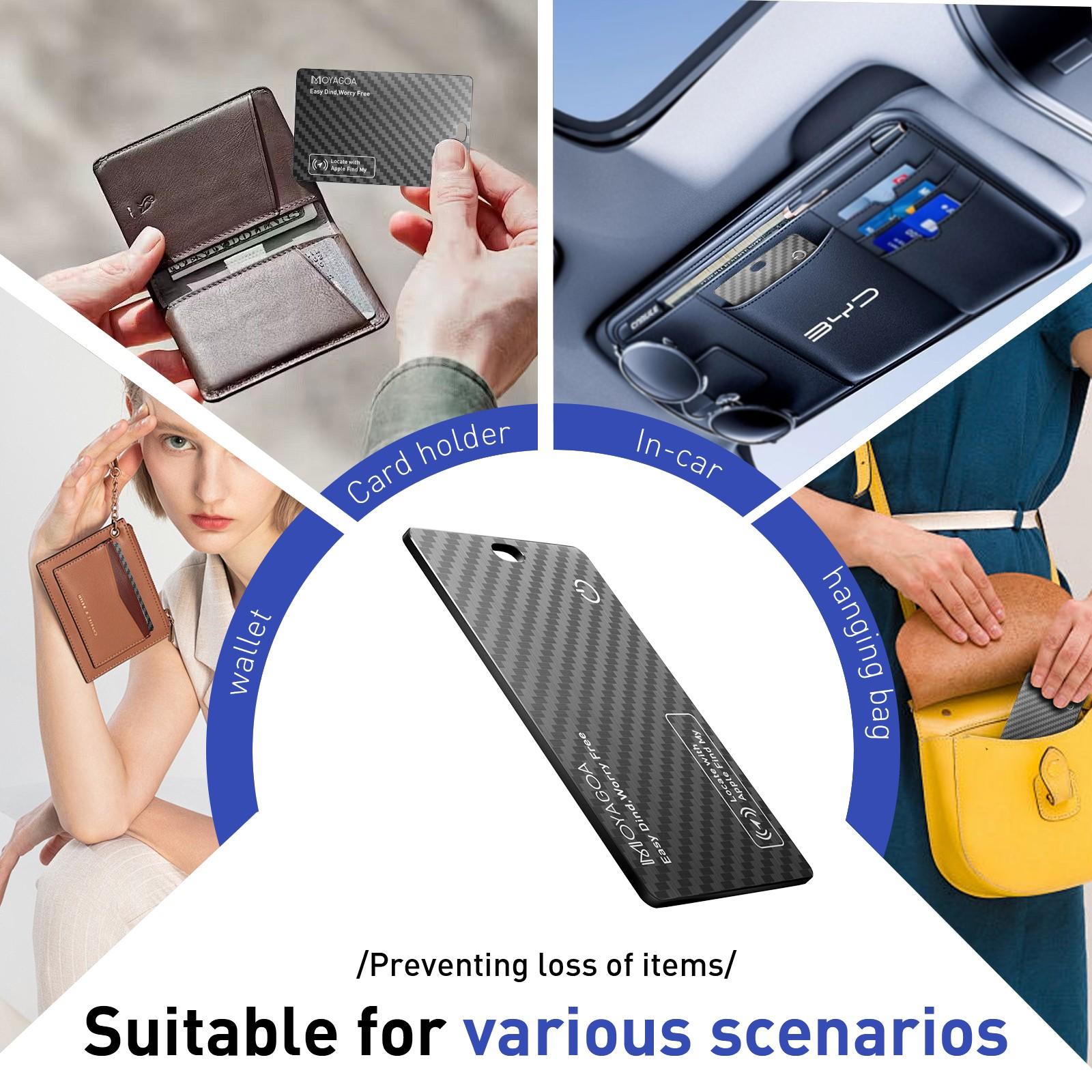 1PC Ultra-Thin Tracking Card for Luggage Tags, Passports, Phones, Wireless Charging Wallet Locator, Compatible with Apple & Android Global Tracking