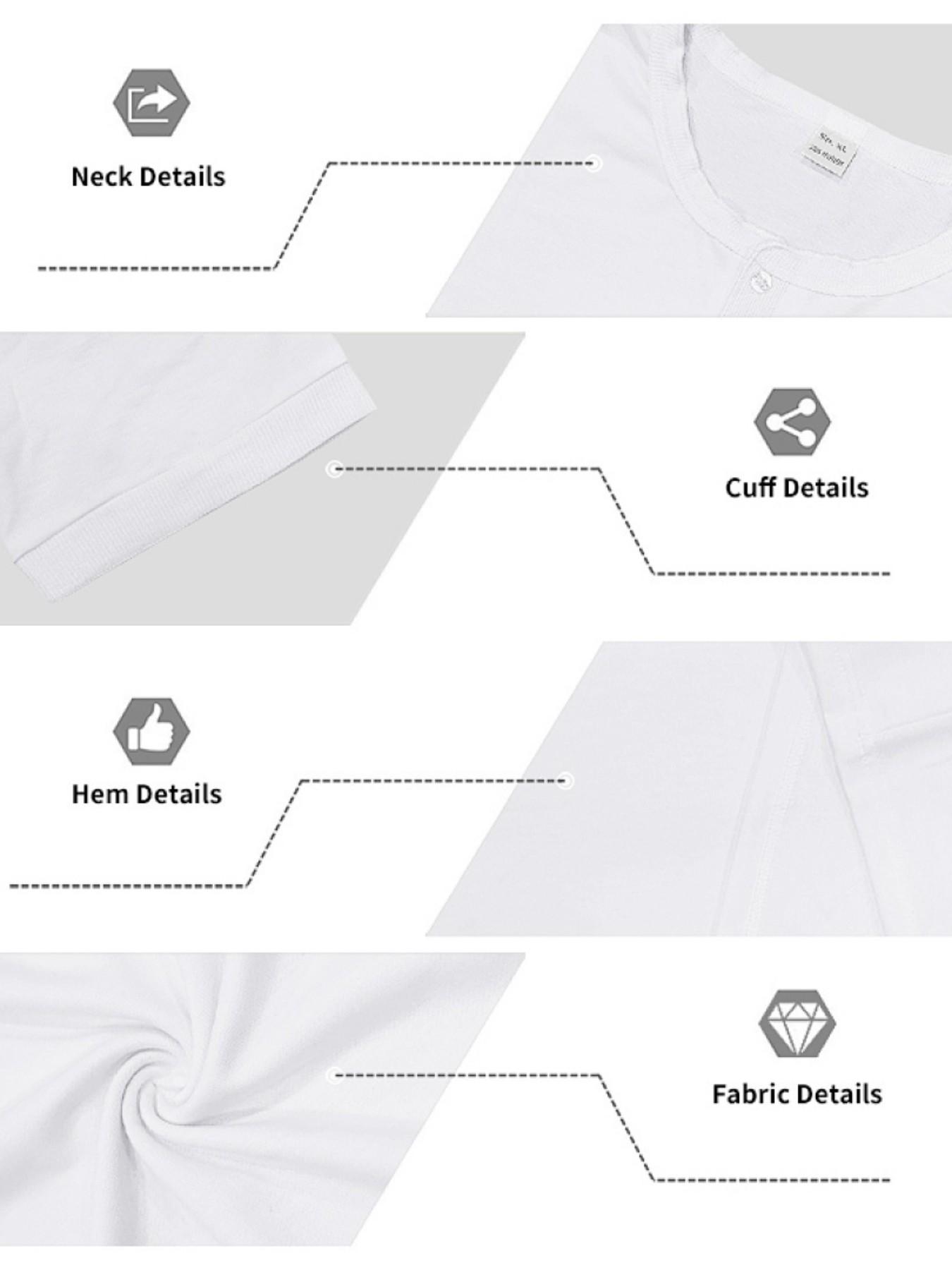 Men's Vintage Summer Loose-Fit Short Sleeve T-Shirt, Henry Collar Plain Color Quick-Dry Breathable, Casual Fashion for Men