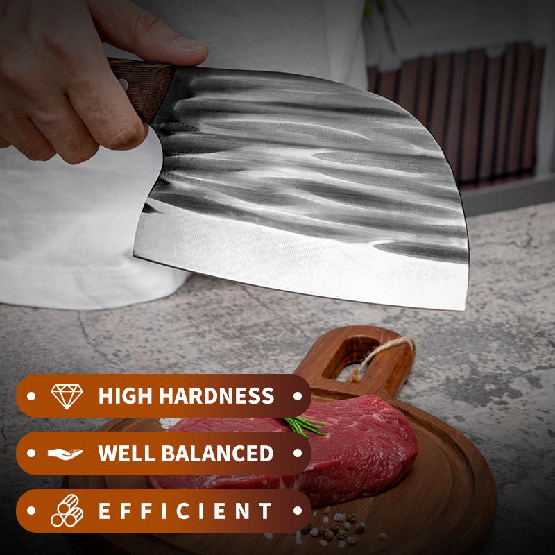 2 Piece Chef's Knife Set with Sheath for Home Meat and Vegetable Chopping Bone Chopping Outdoor Barbecue Camping Picnic High Quality Steel Easy to Carry