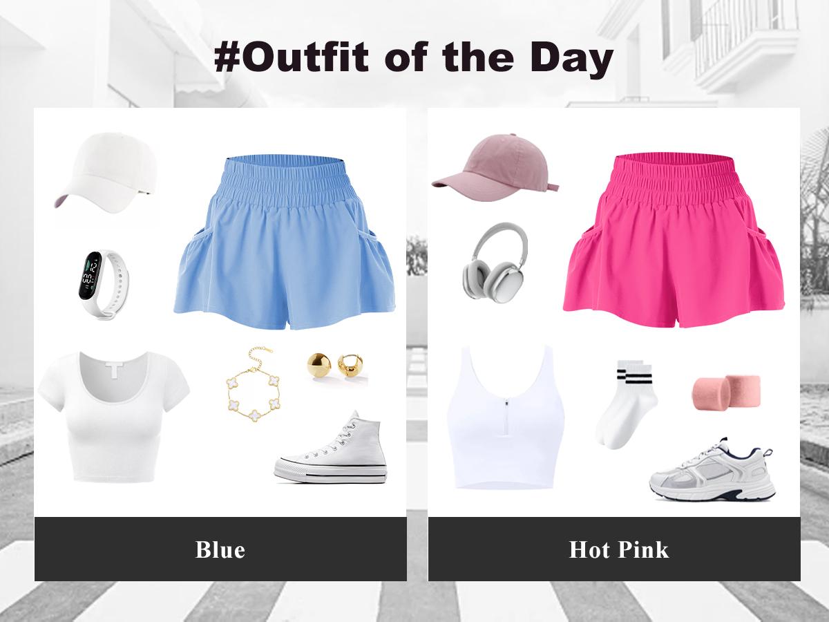 FireSwan Athletic Shorts for Women High Waisted Elastic Running Shorts Gym Workout Flowy Shorts with Pockets FireSwan Athletic Shorts for Women High Waisted Elastic Running Shorts Gym Workout Flowy Shorts with Pockets