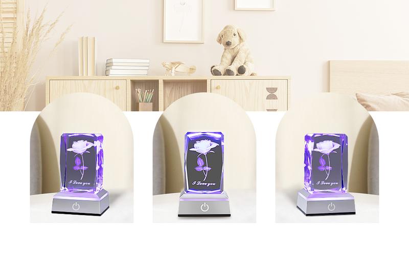 3D Rose Multicolor Crystal Gifts- I Love You ,Perfect Valentines Gift Ideas for Her My Girlfriend Wife Mom - Unique Anniversary Birthday Presents gifts boyfriend,gifts for boyfriend,valentines gift for bf,valentine's day decor