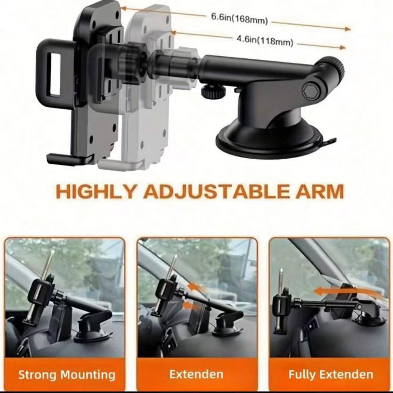 Car Phone Mount Holder, Anti-Shake Suction Cup Design, New 2026 Model, Car Navigation Fixed Support Stand, Vehicle Interior Use